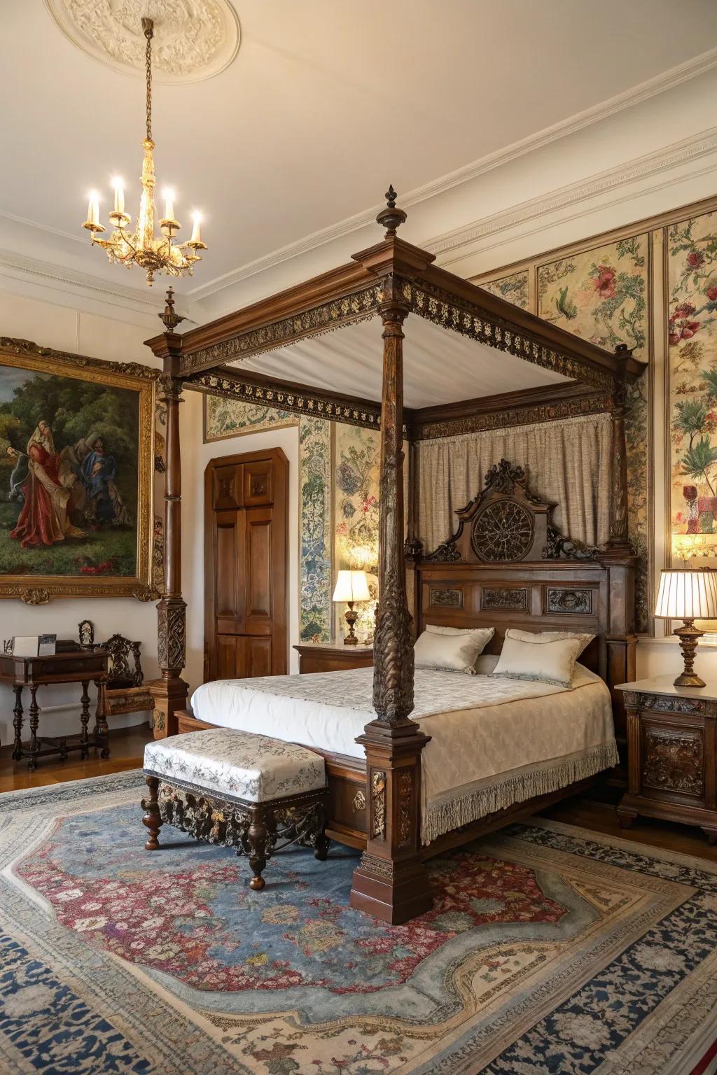 Striking art pieces evoke sophistication and spark conversation.