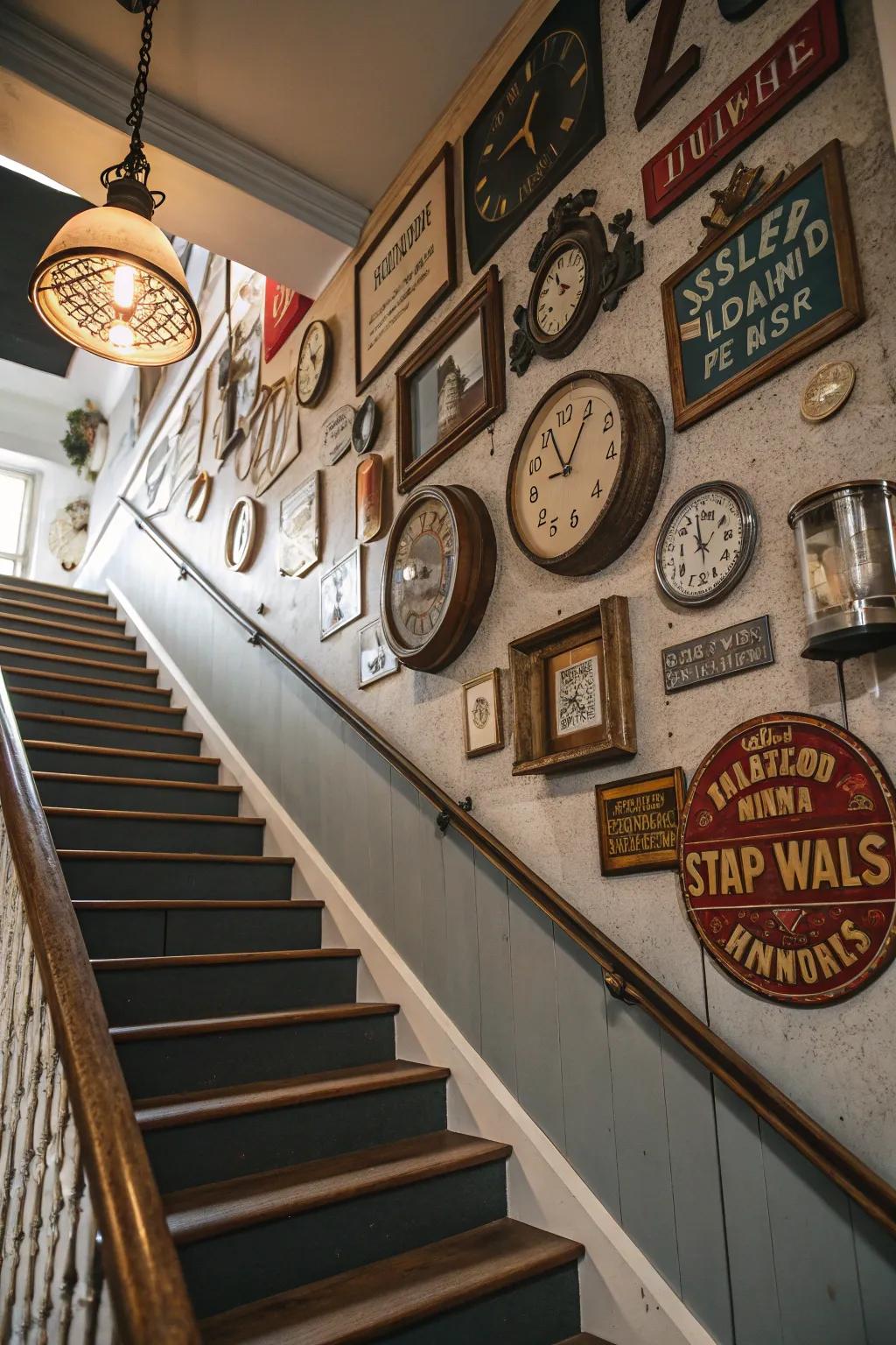 Vintage acquisitions possess the capacity to infuse persona and nostalgia into your staircase wall.