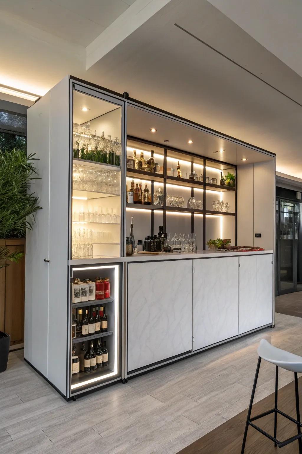 Pop-up bars proffer adaptability and are ideally suited for maximizing expanse.