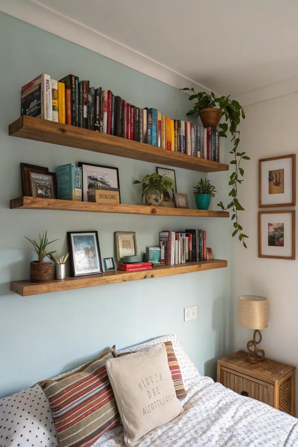 Ornamental shelves deliver both flair and practicality.
