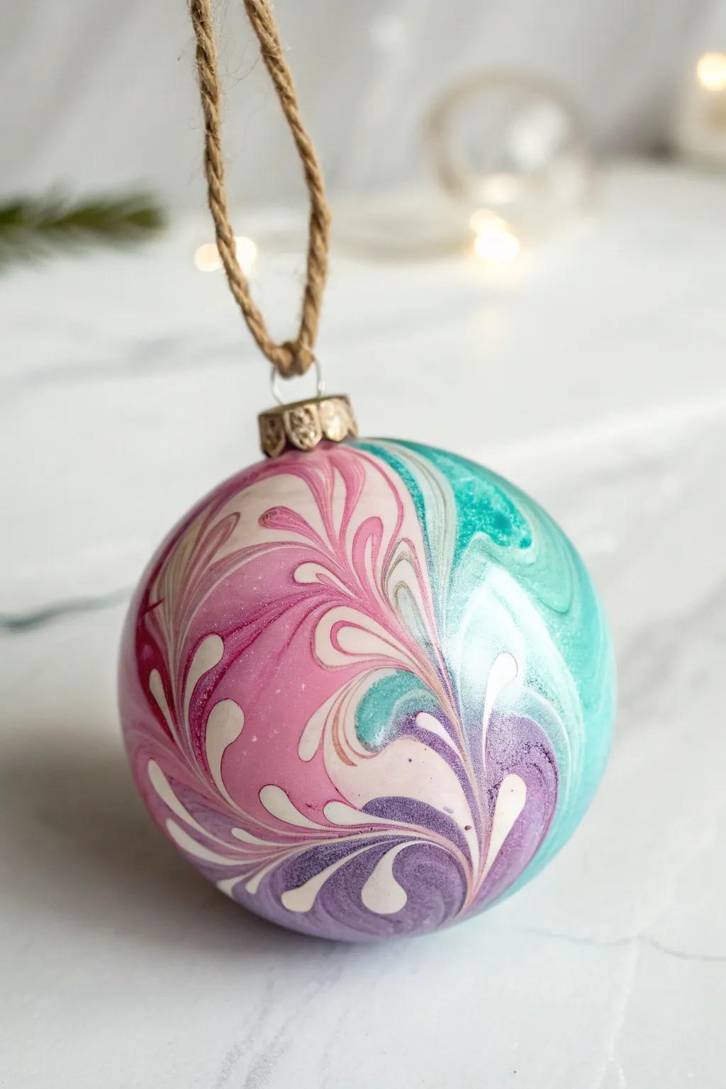 Uplift your ornamental assortment through the serene grandeur inherent within marbled ornaments.