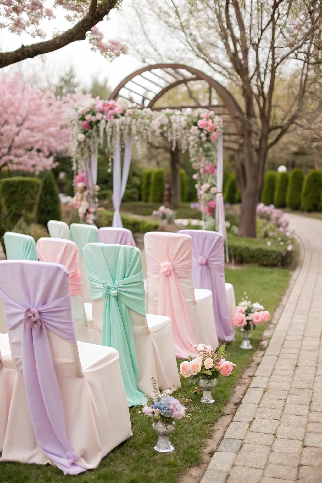 Subtle hues fashion a dreamy ambiance for spring nuptials.