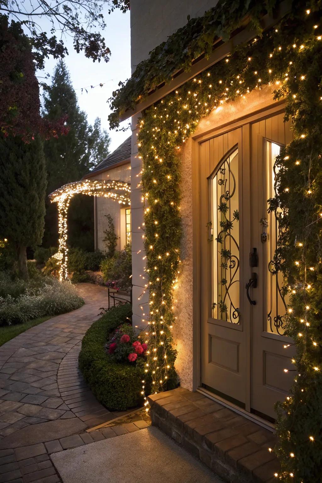 Fairy lights, creating a magical welcome home atmosphere.