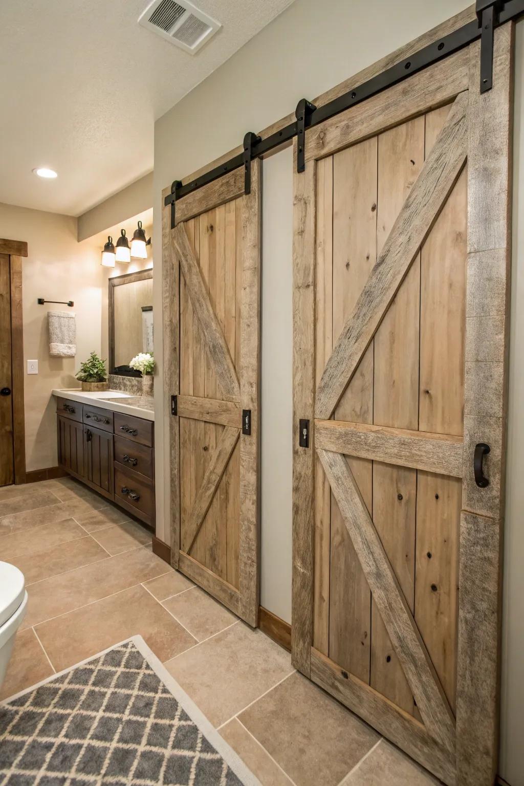 Barn doors are both practical and stylish.