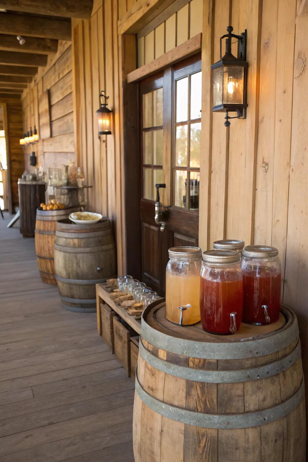 A saloon-esque refreshment kiosk introduces a genuine touch.
