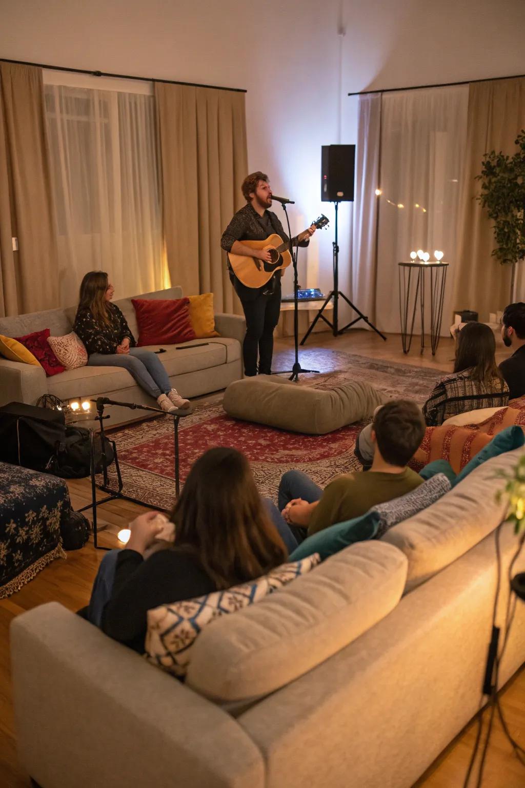 An intimate concert experience within your living room.