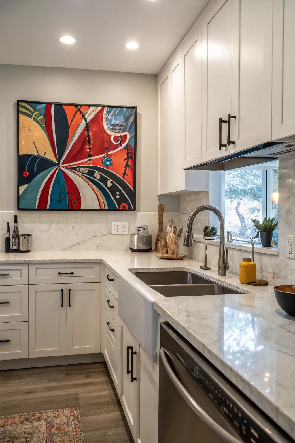 Unforeseen artistry imparts intrigue to your kitchen.