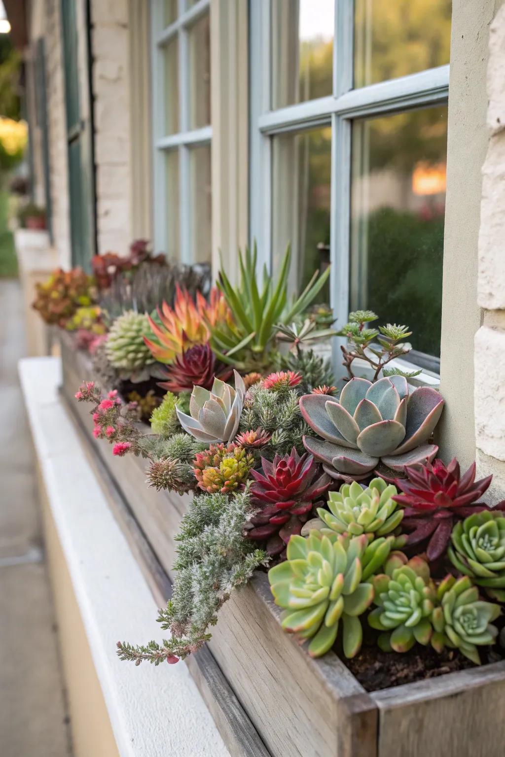 A unique twist featuring outdoor succulents.