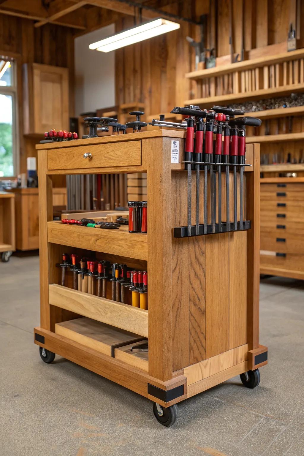 Refine your workshop through a multipurpose rolling fastener cart, where superior craftsmanship complements convenience.