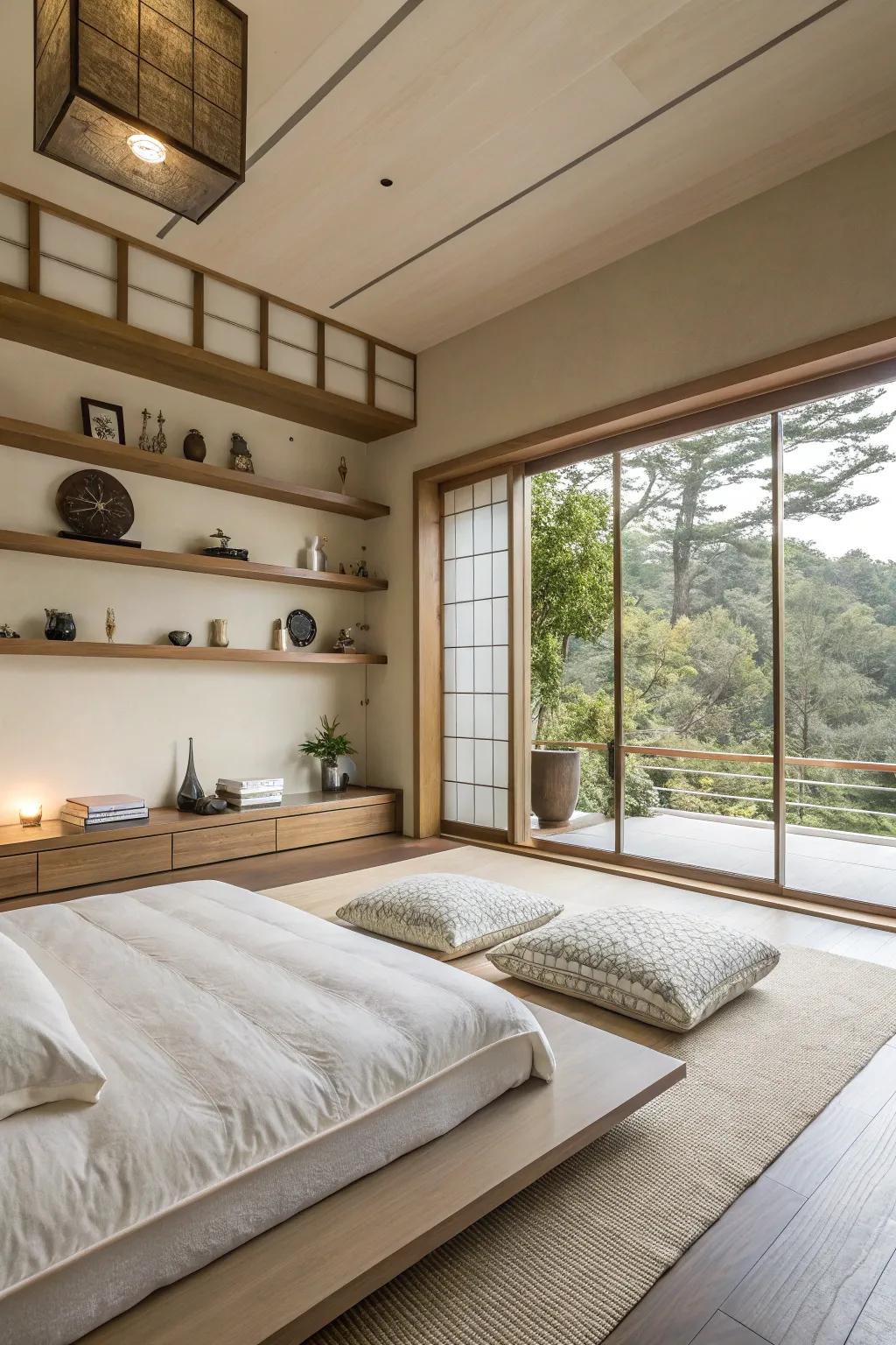 Elevated furnishings maintain the area open and unconfined.