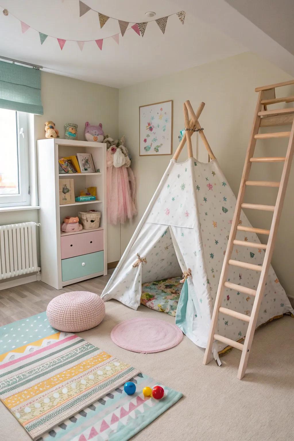 An engaging play zone encourages active, safe play.