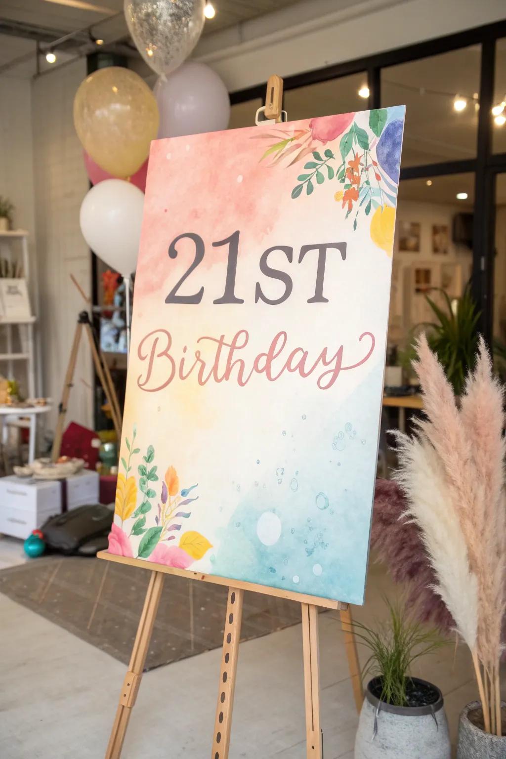 Watercolor motifs introduce a splash of creativity.