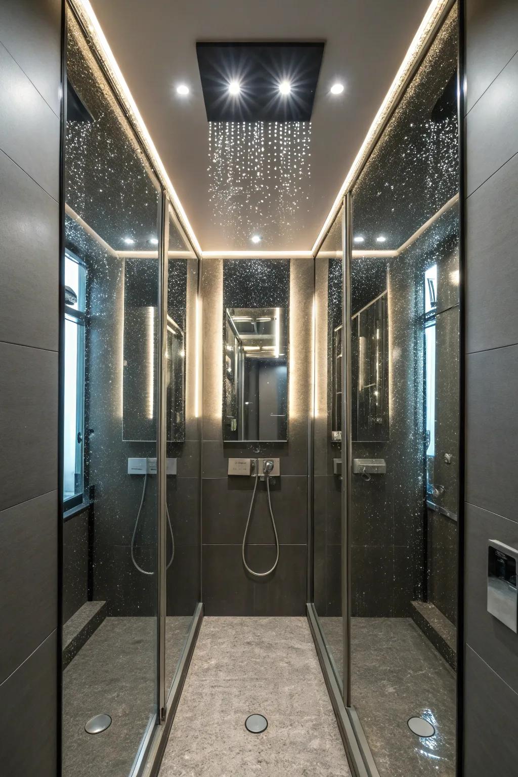 Reflective surfaces amplify illumination and enhance spatial perception.