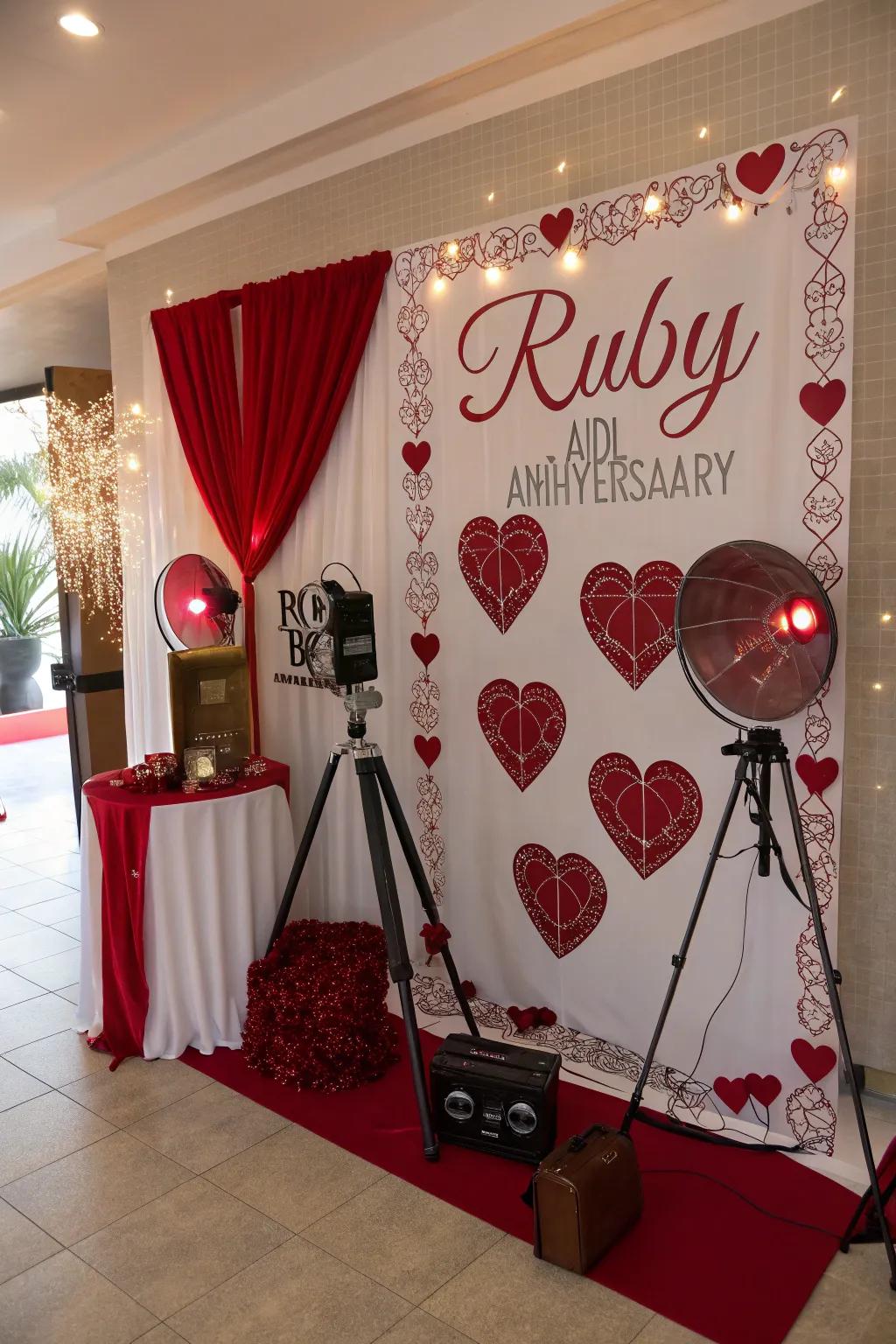 A themed photo booth for capturing cherished moments.
