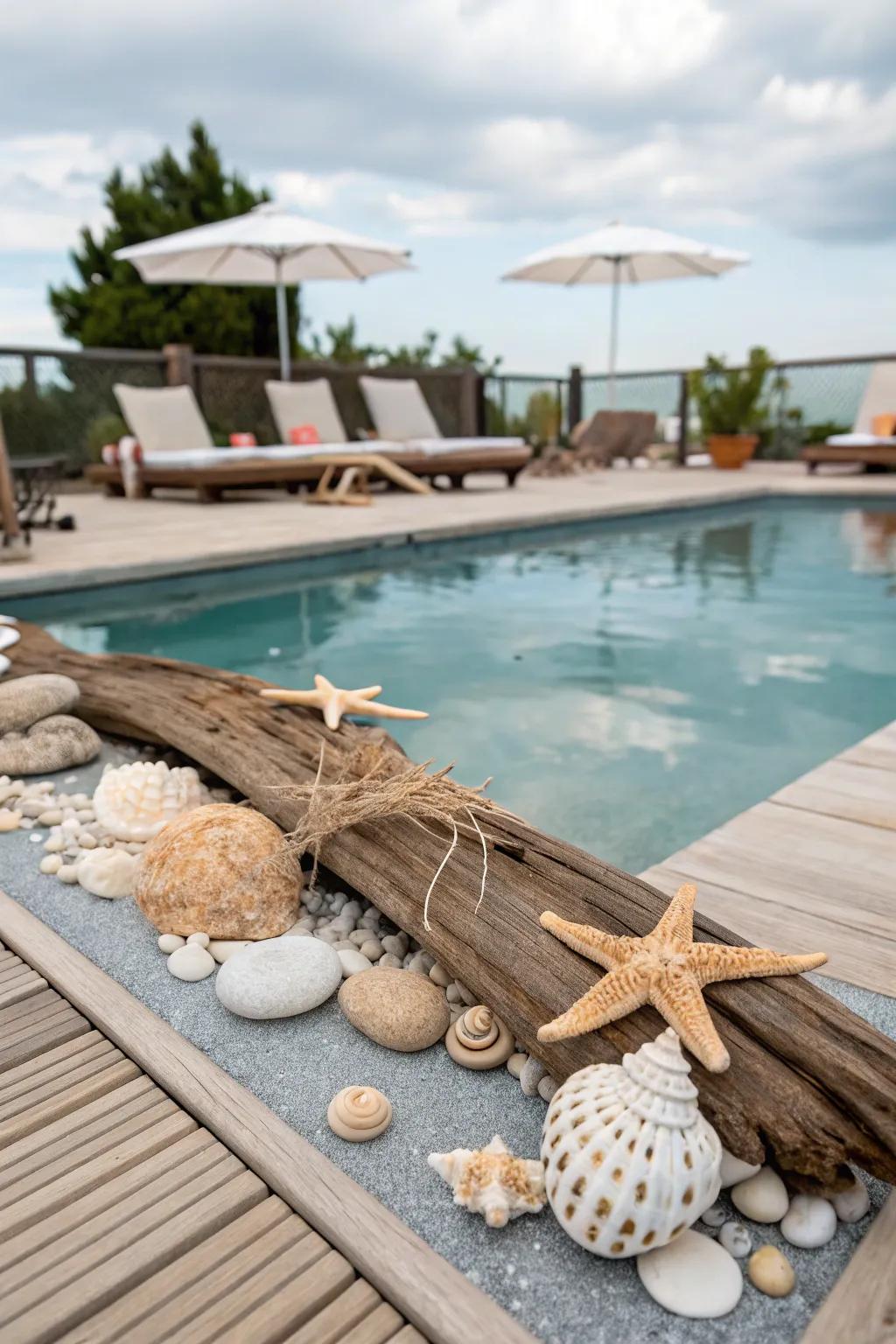 A coastal aesthetic infuses coastal charm into your pool deck.