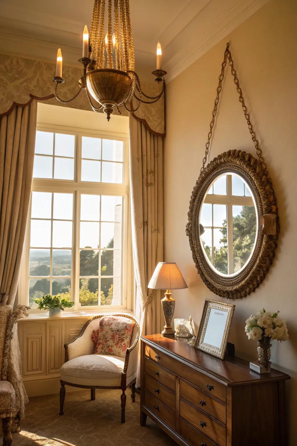 Mirrors improve illumination and space.