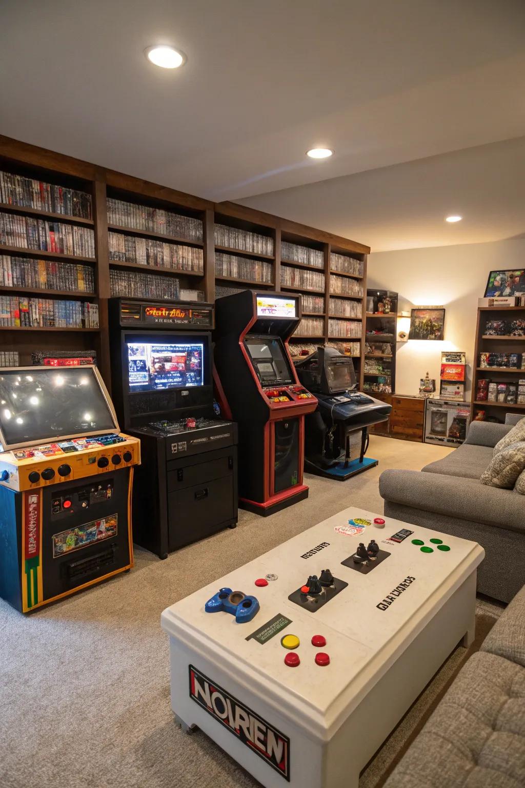 A retro gaming nook introduces charm and nostalgia to your game room.