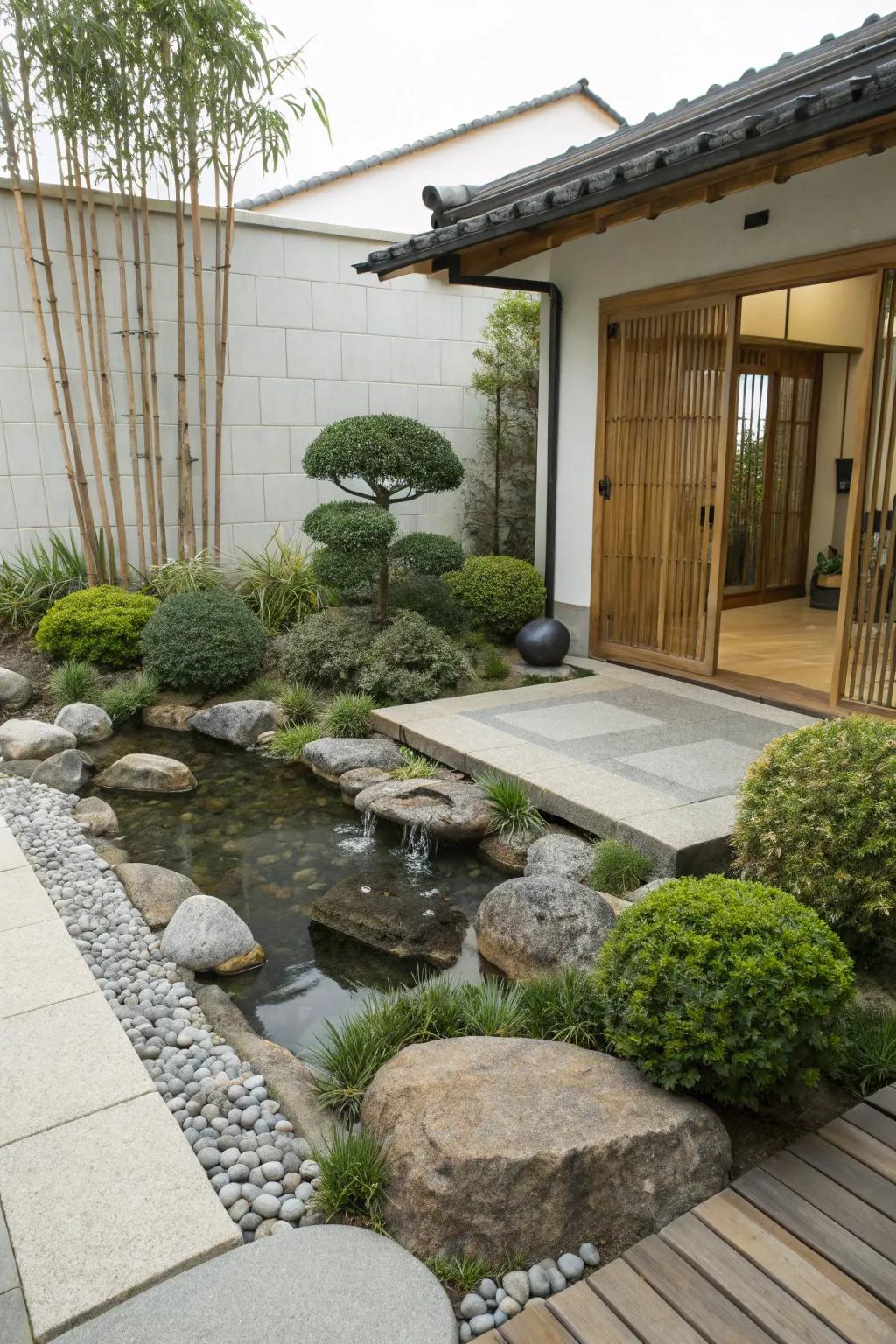 Attain tranquility encompassing a Zen garden-inspired aquascape.