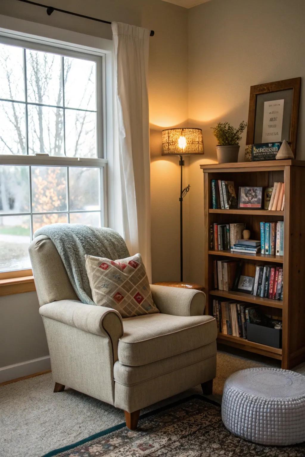 Distinct areas can transform into charming retreats.