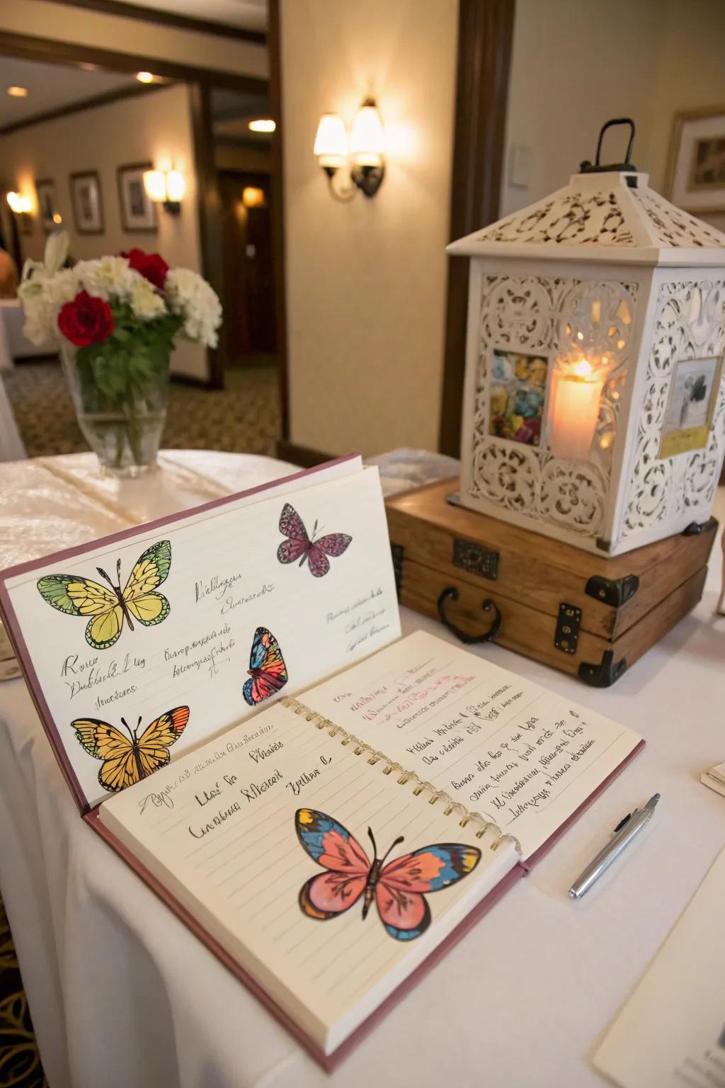 An interactive compendium of well-wishes, replete with salutations from esteemed guests.