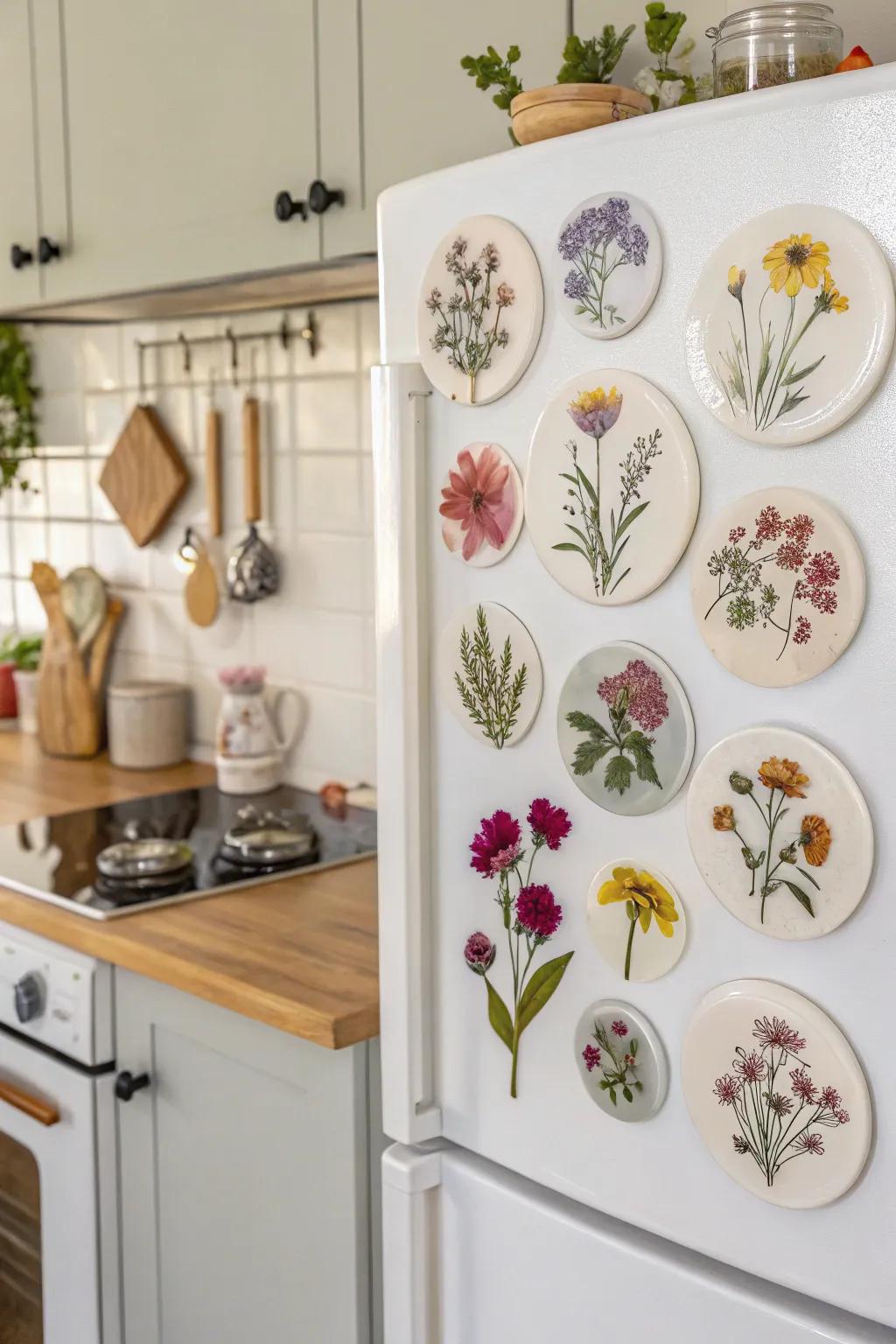 Flower clasps bring a touch of nature indoors.