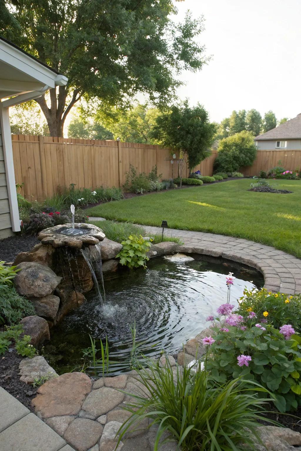 A water feature transforming your backyard.