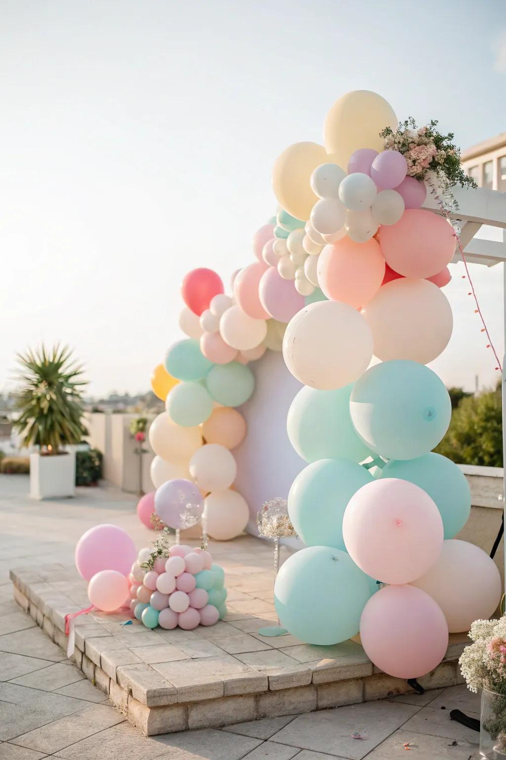 Balloon backdrops make for stylish photo ops.
