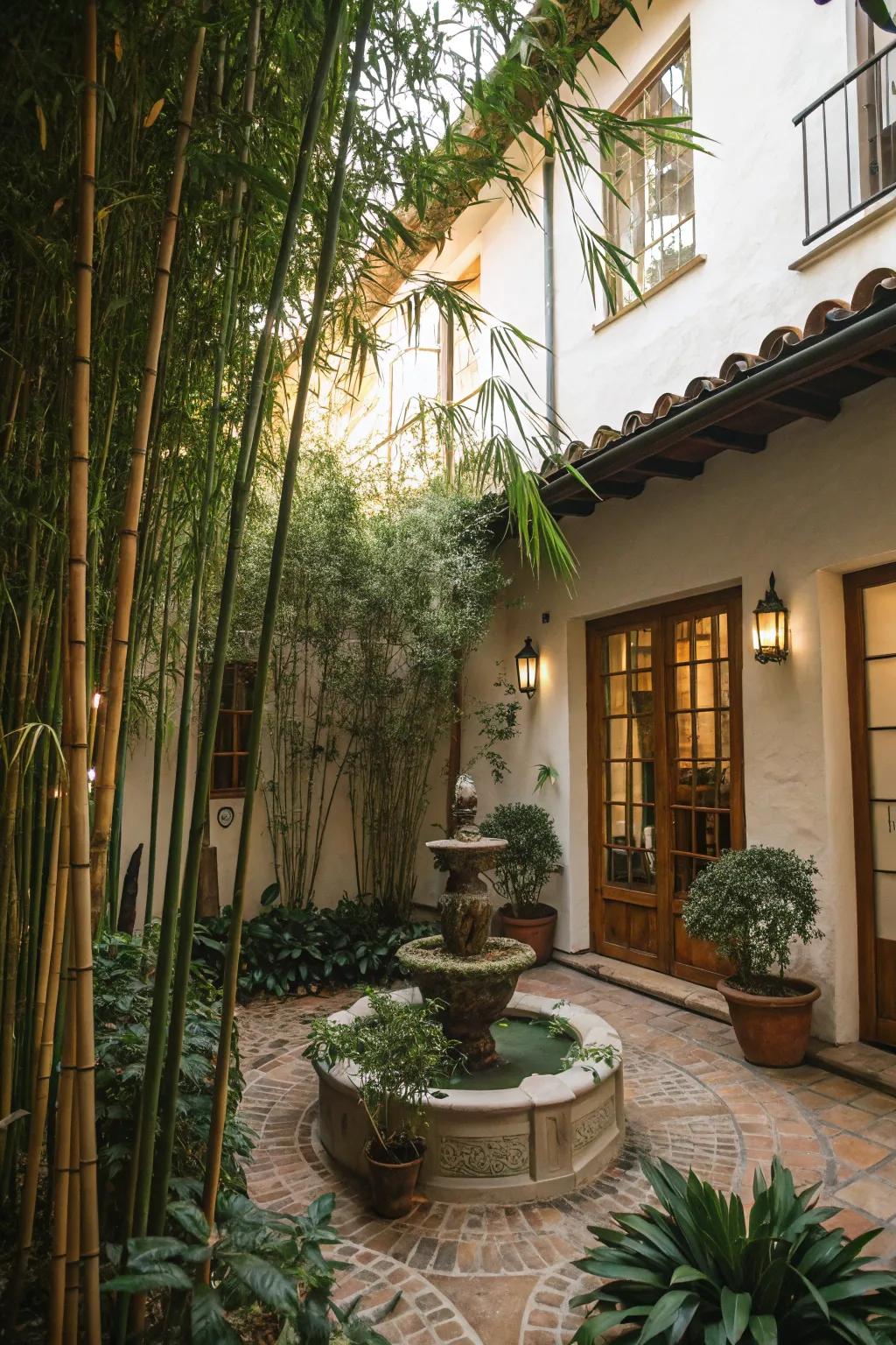 A private courtyard retreat embraced by bamboo.