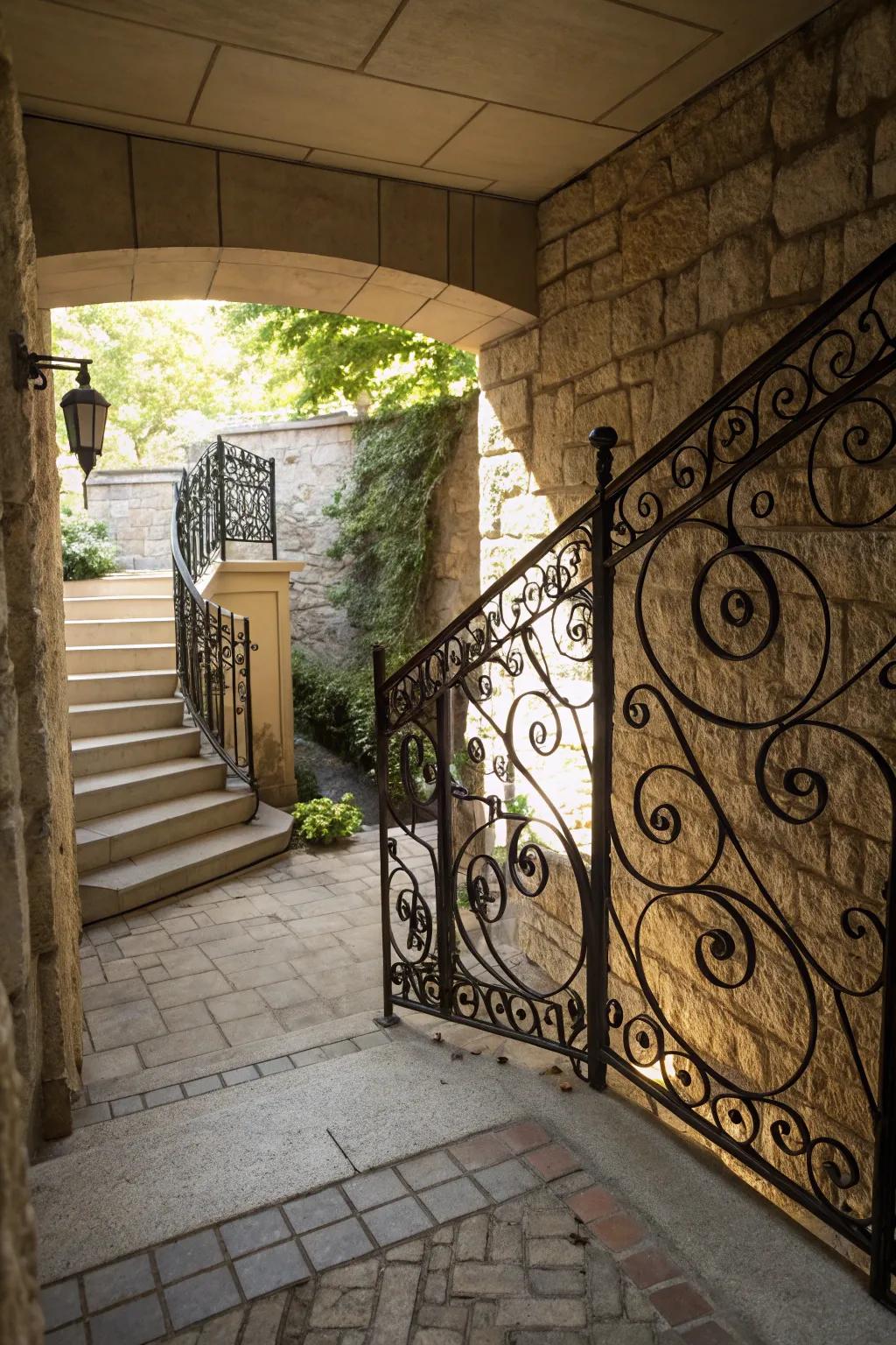 Safety meets elegance in ornate railings.