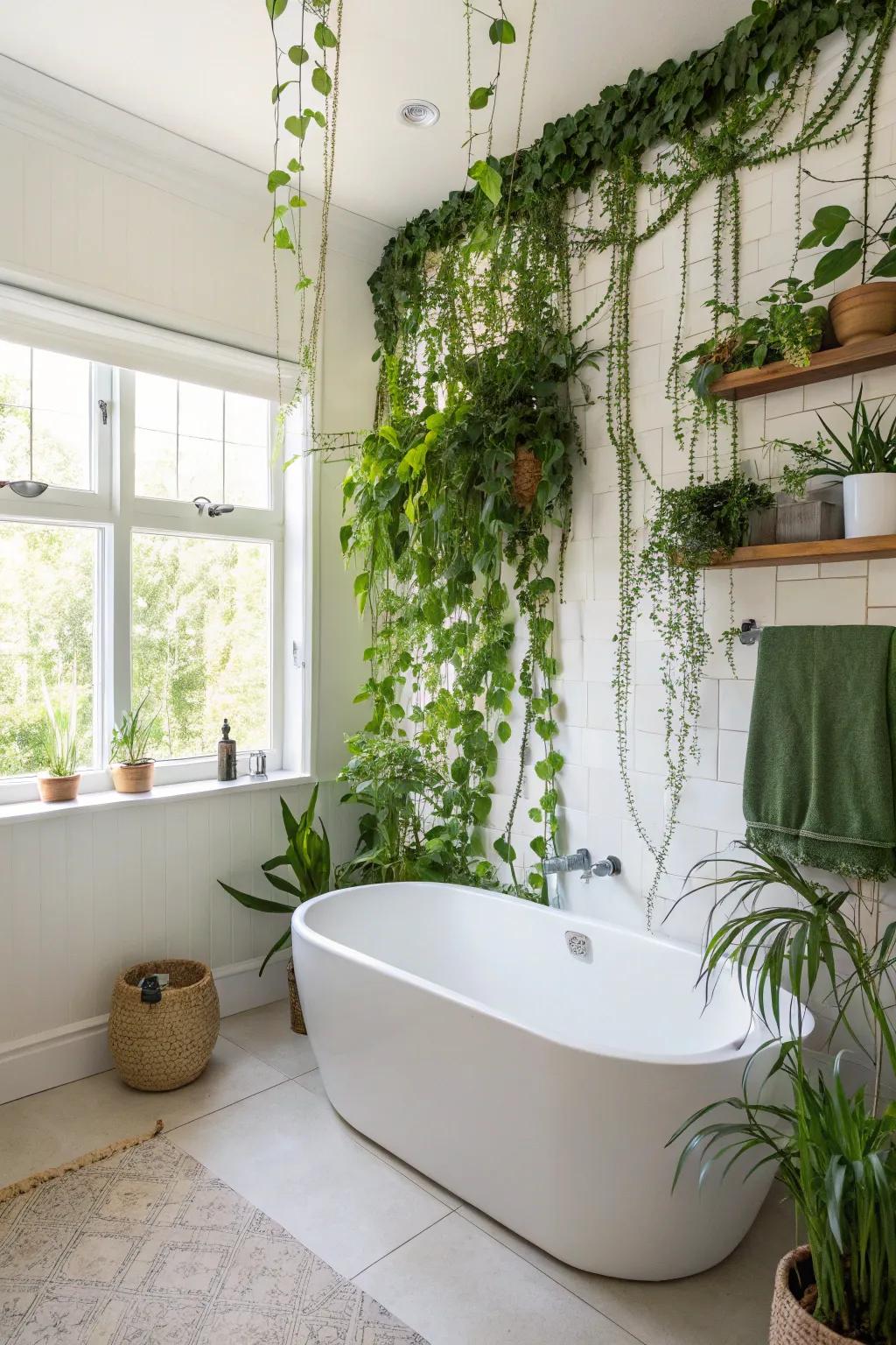 Botanical themes establish a refreshing spa-like retreat.