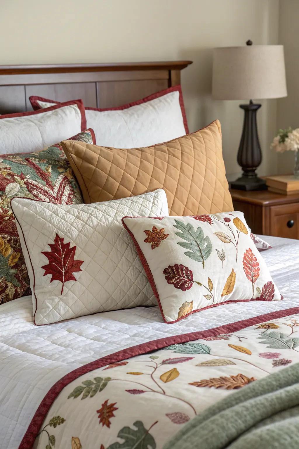 Rejuvenate your bedroom through a seasonal cushion transition.