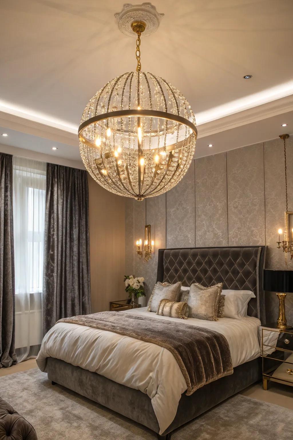 Add glamour with a globe chandelier.