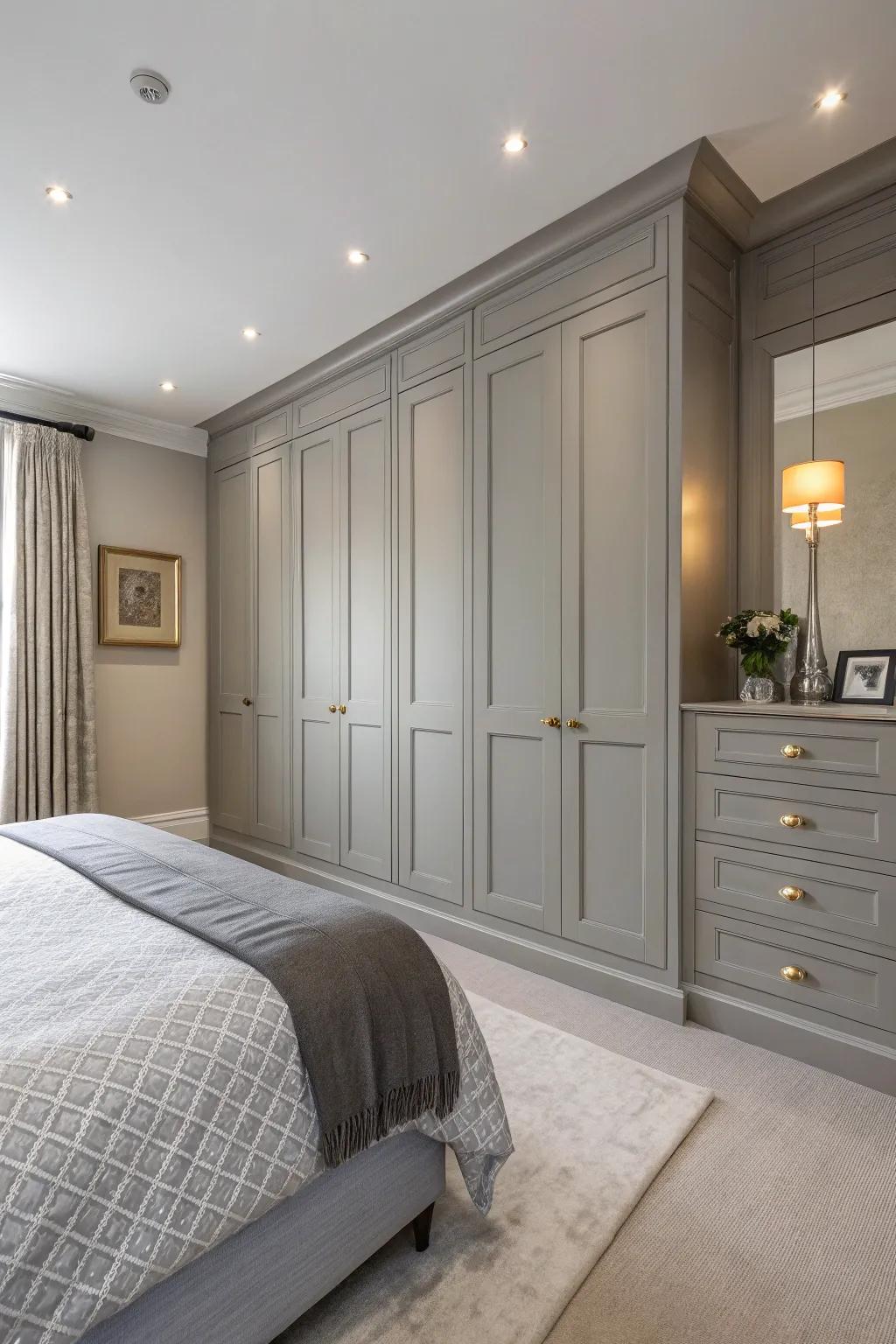 Grey enclosure solutions delivering panache and organization.