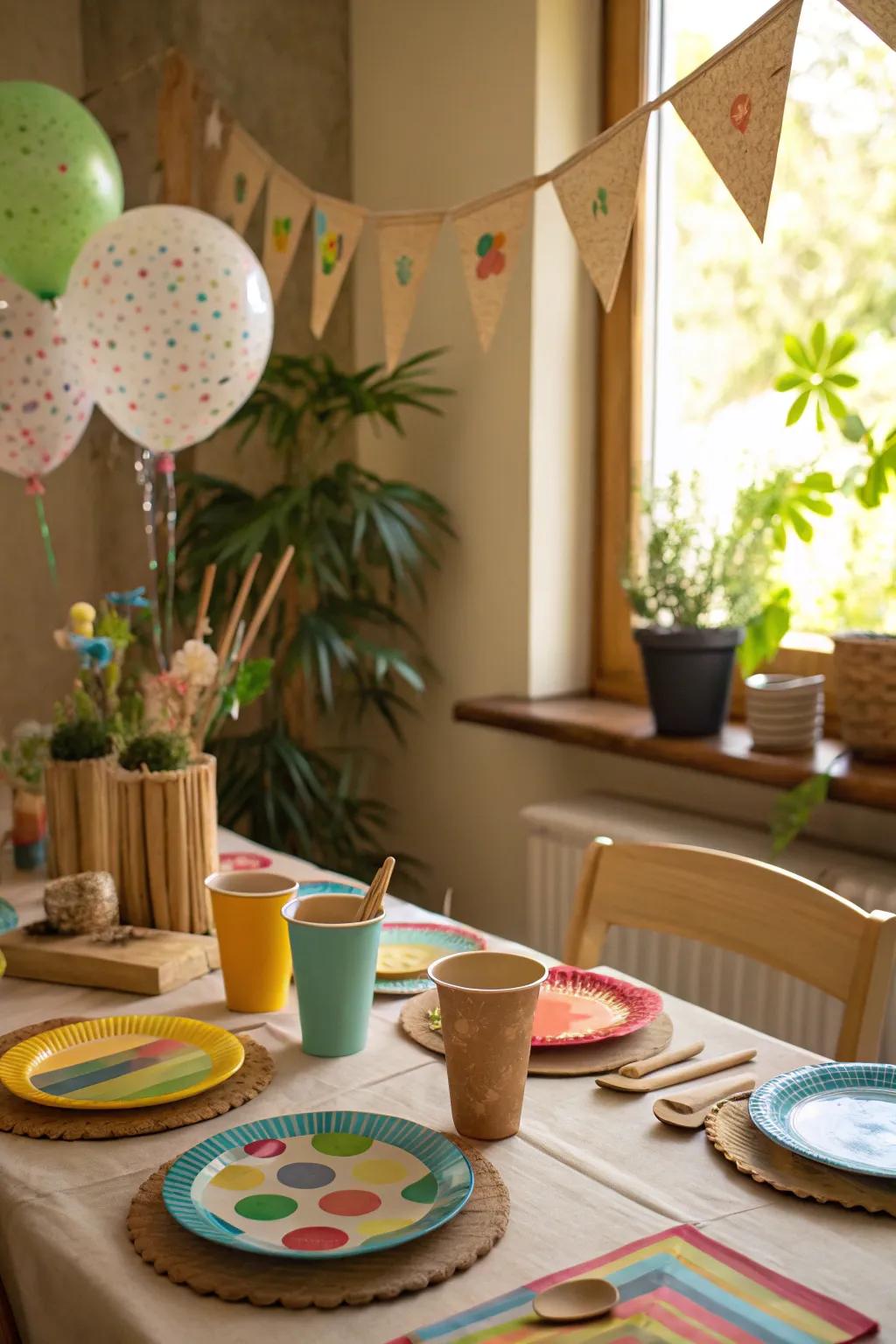 Eco-friendly choices lead to a beautiful yet ethical table.