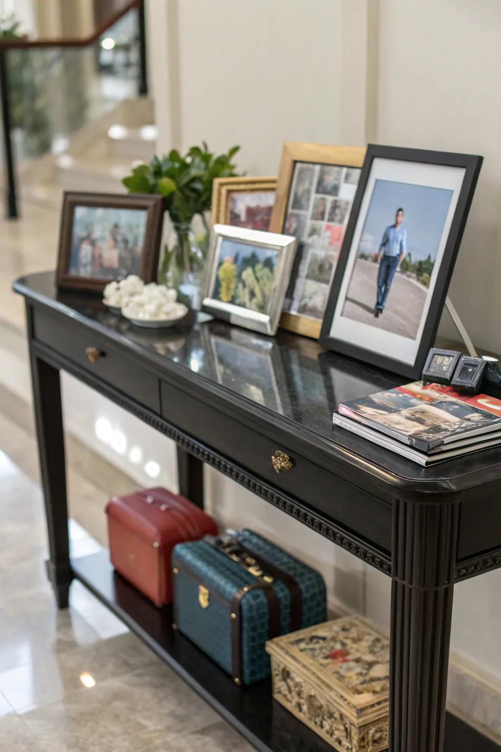 Personal mementos contribute a unique and heartfelt detail.