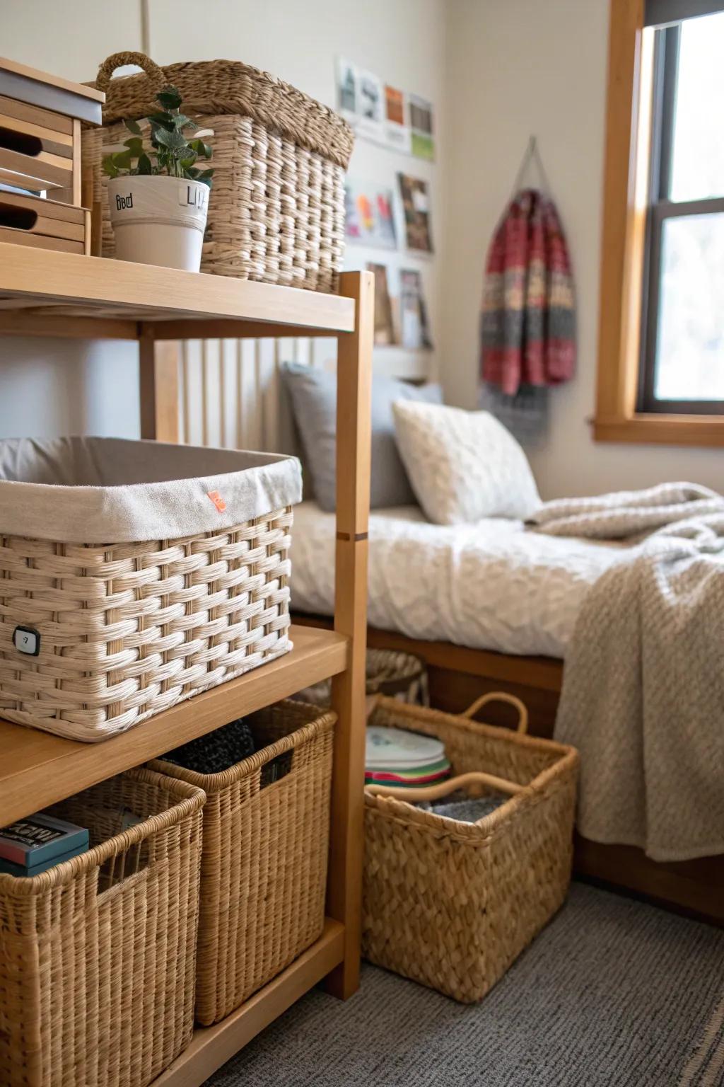 Creative storage enhances bohemian style