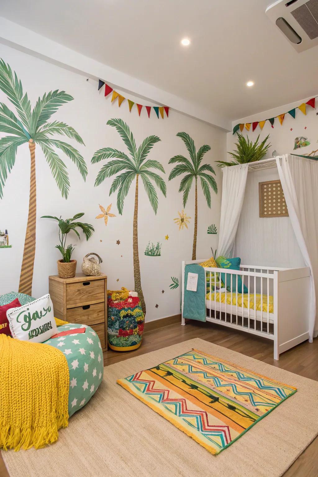 Experience exoticism with a tropical-themed nursery.