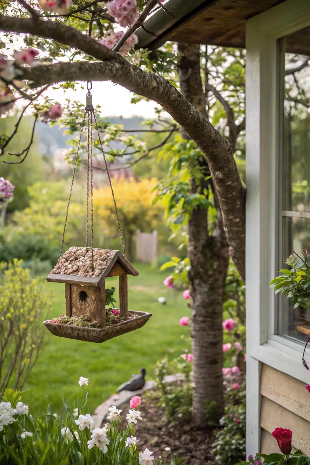 An avian trough conveys wildlife and delight to your garden.