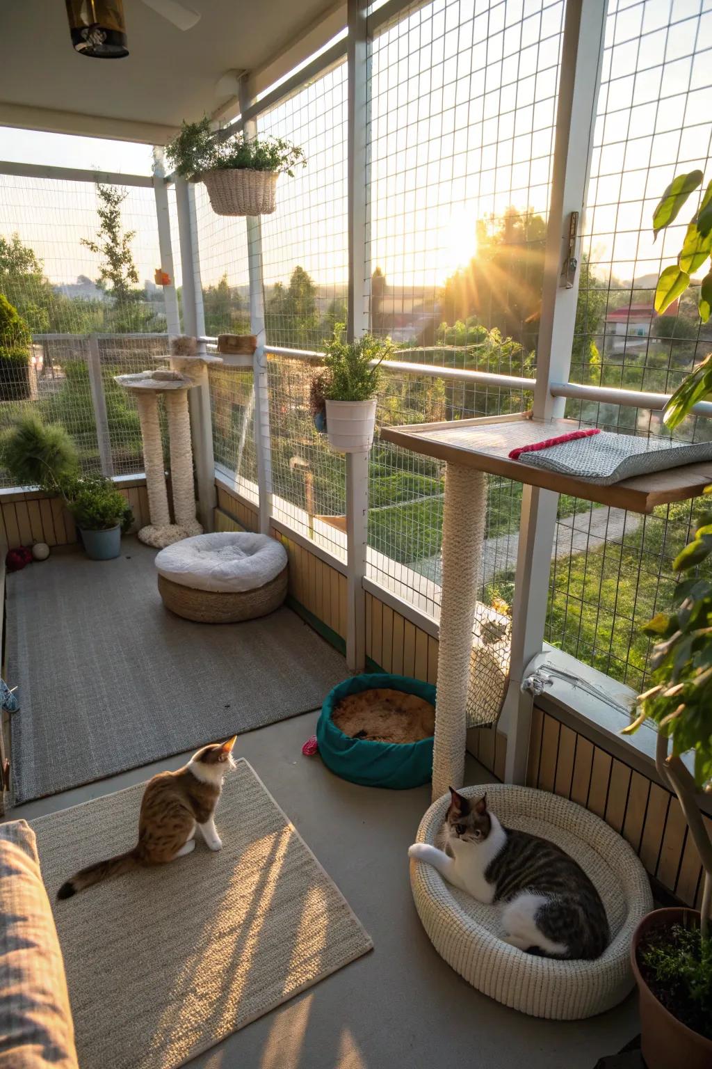 Sunbathing spots proffer ultimate relaxation for your cats.