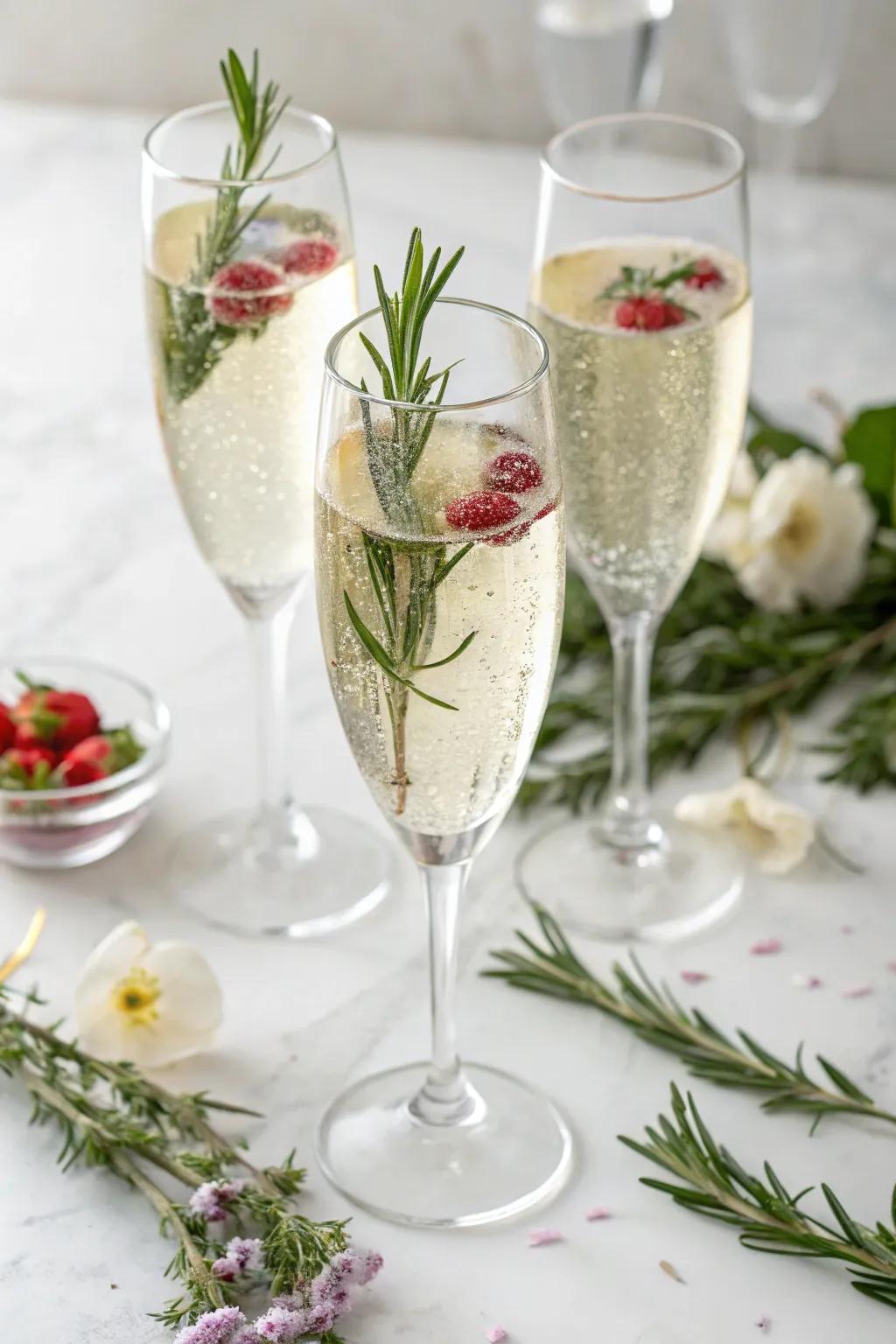 Seasonal garnishes bring freshness to your toast.