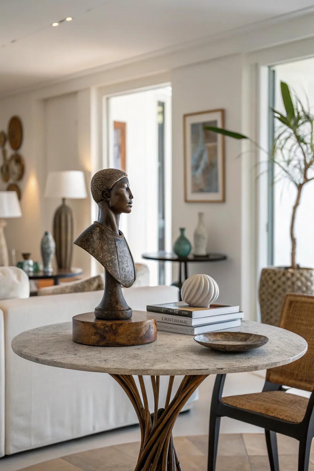 Creative sculptures compose for striking and individual centerpieces.