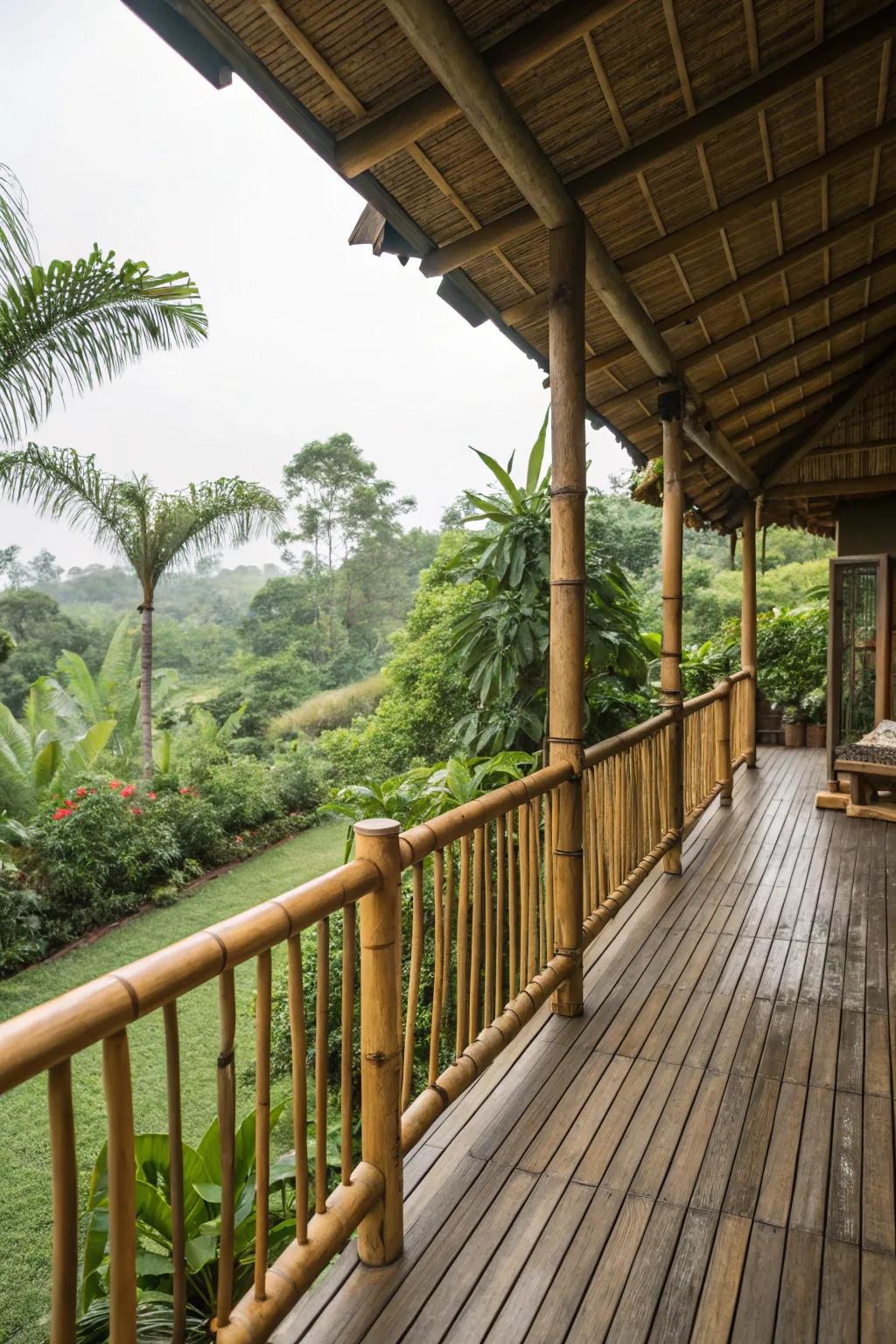 Bamboo borders append an exotic and sustainable style.