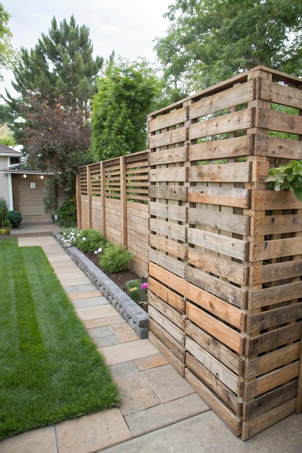 Timber pallets propose a creative and sustainable seclusion resolution.