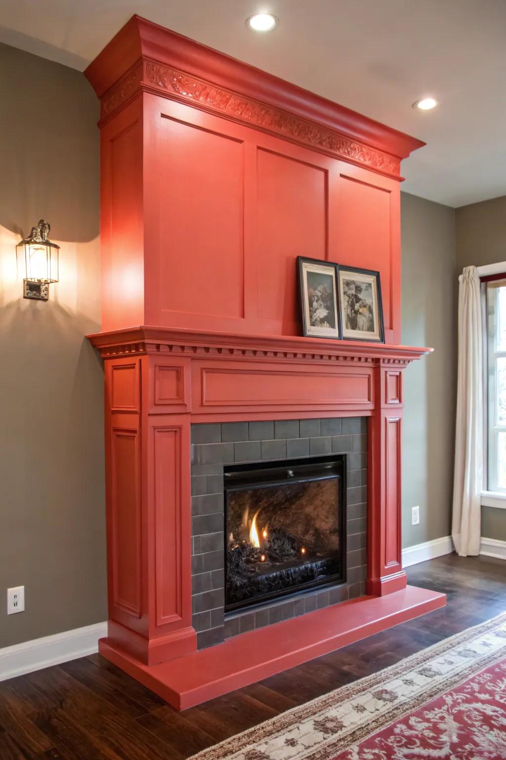 Audacious pigment preferences transform the hearth into a striking and unparalleled attribute.