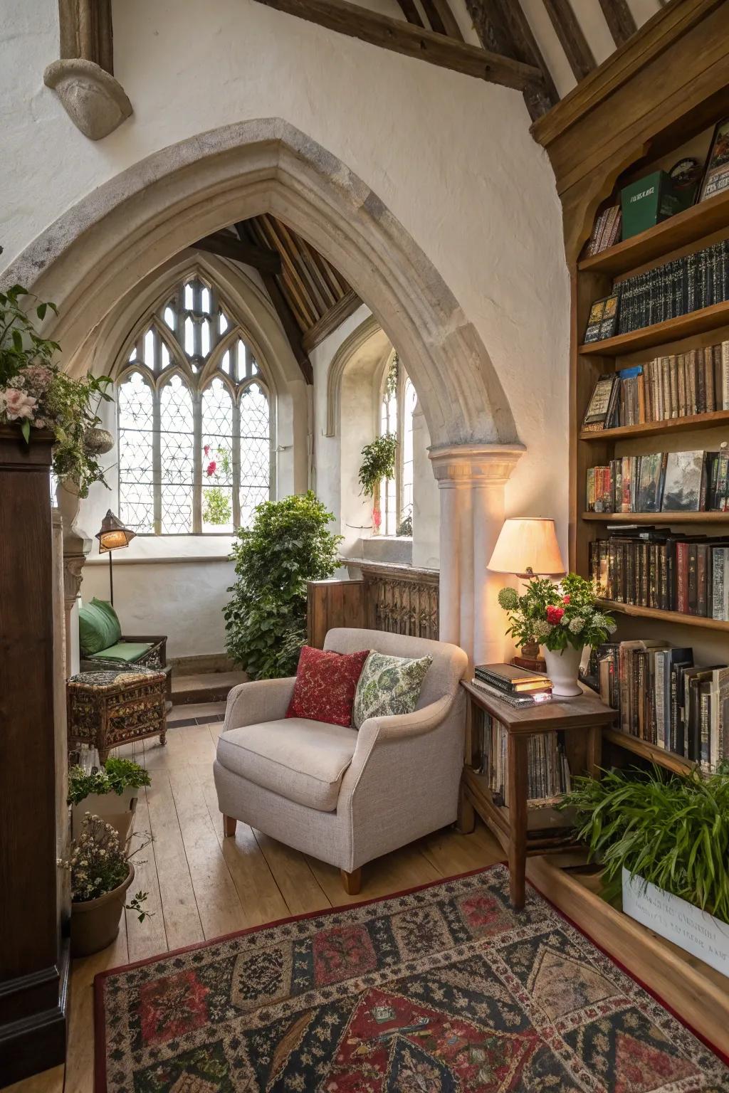 Cozy alcoves extend intimate hideaways within a grand expanse.