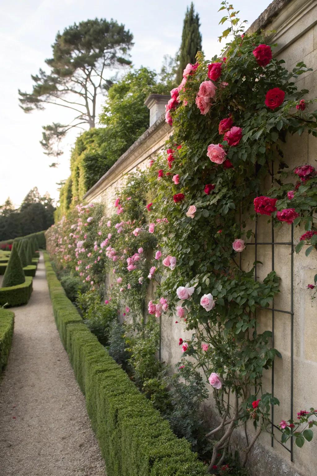 Craft a hidden retreat with rose-covered garden walls.