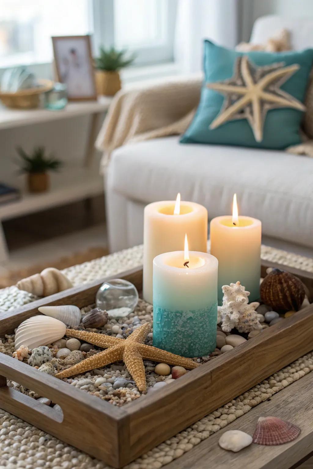 Scented wax melts invite the aroma of the ocean indoors.