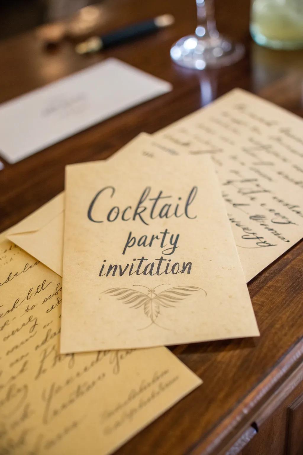 Introduce a personal element by adding handcrafted charm to the invitations.