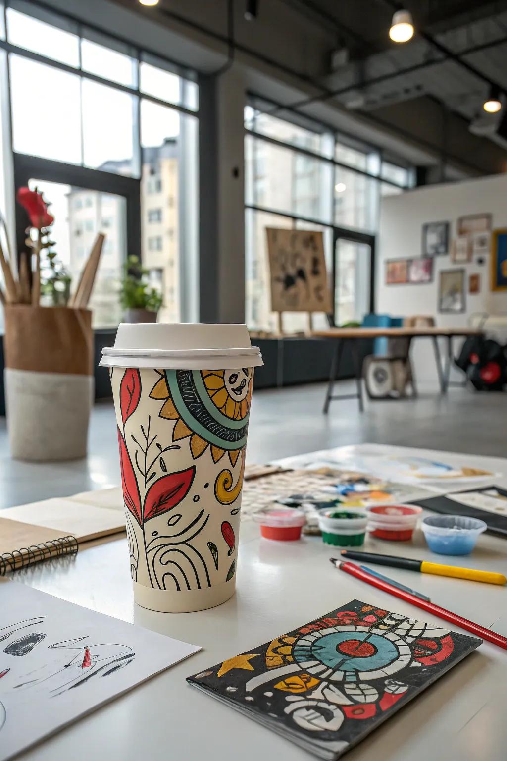 Fuel your ingenuity through coffee vessels that showcase abstract artistry.