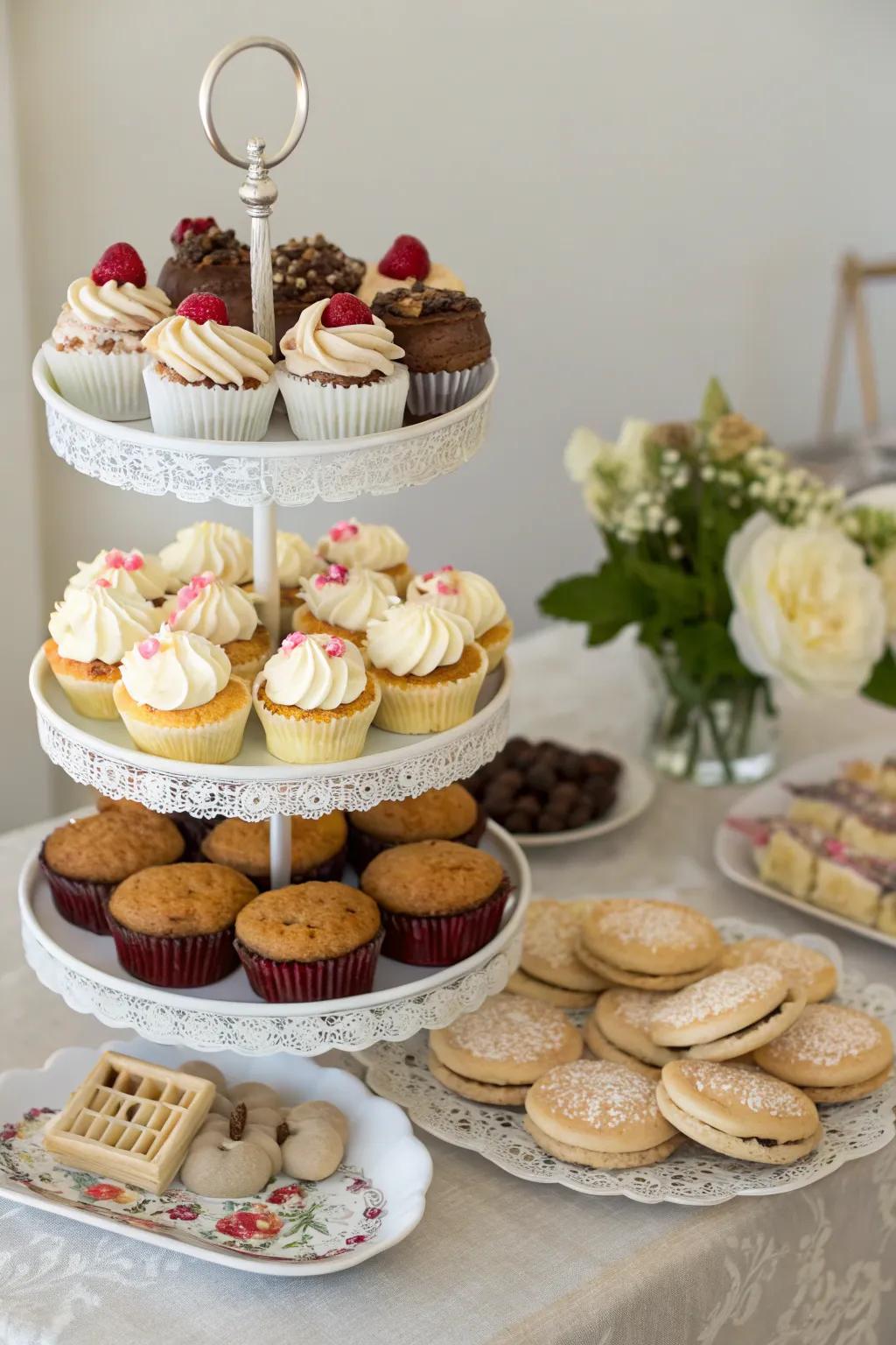 An eye-catching cake pedestal display, ideal for a centerpiece.